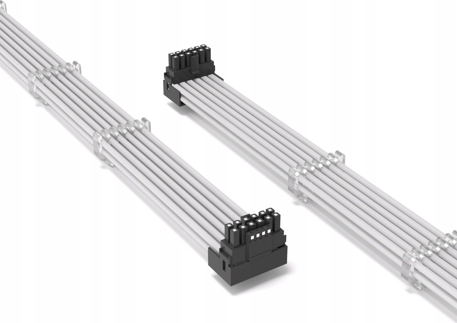 QingSea Przedłużacz przewód kątowy 90 stopni 12VHPWR TYP A 12+4 Pin 16 AWG Biały QingSea