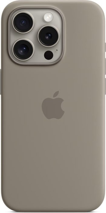 Etui silikonowe z MagSafe do iPhonea 15 Pro - popielaty brąz