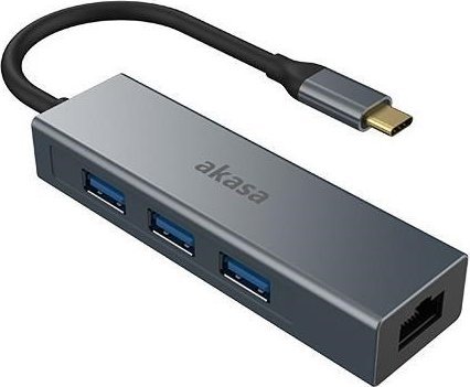 HUB USB Akasa 1x RJ-45 + 3x USB-A 3.0 AK-CBCA20-18BK