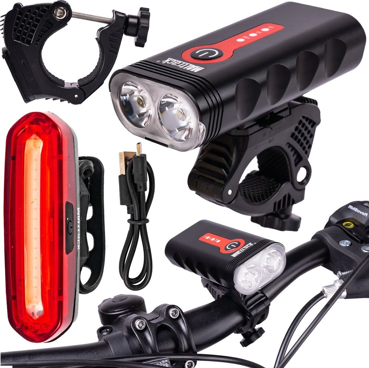MalTrack Lampka Rowerowa Przód + Tył LED 360 Wodoodporna