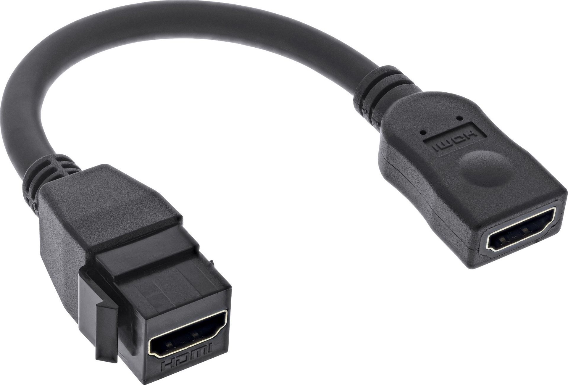 Adapter AV InLine InLine® HDMI Keystone adapter cable 4K/30Hz, HDMI A female/female, black, 0.2m