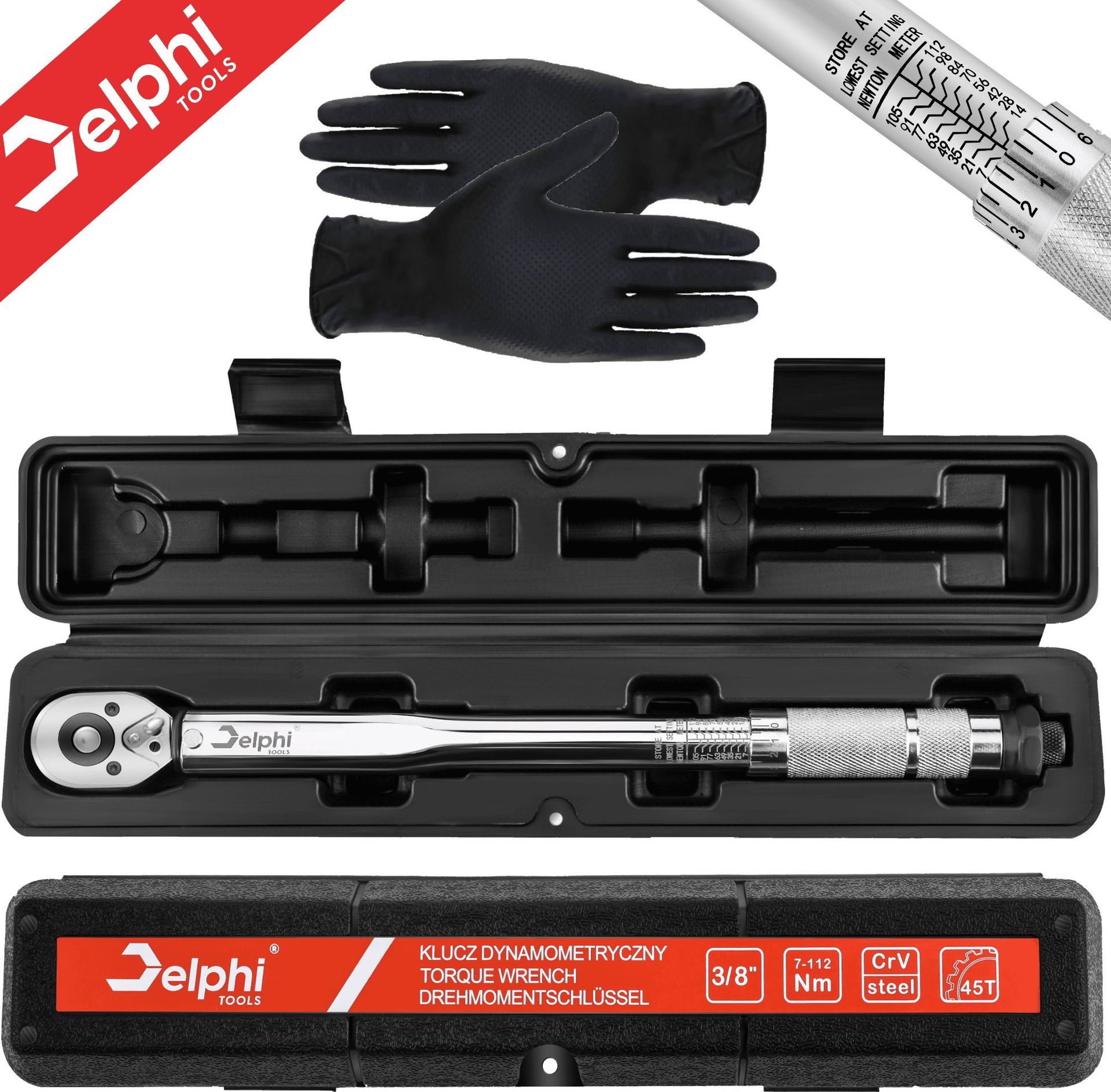 Delphi Tools Klucz dynamometryczny 7-112Nm, 3/8