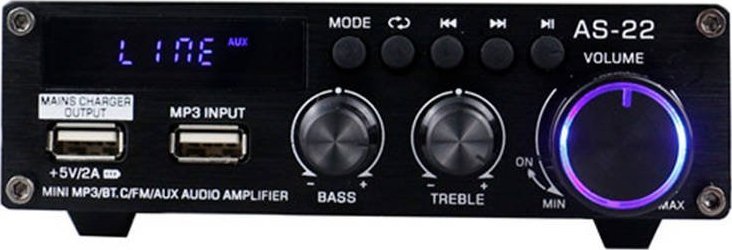 Blitzwolf Wzmacniacz audio AS-22, 45W, Bluetooth 5.0, USB + pilot czarny