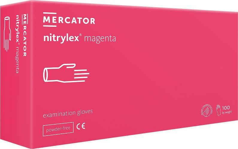 Mercator Medical Rękawice nitrylowe nitrylex magenta roz. M 100 szt