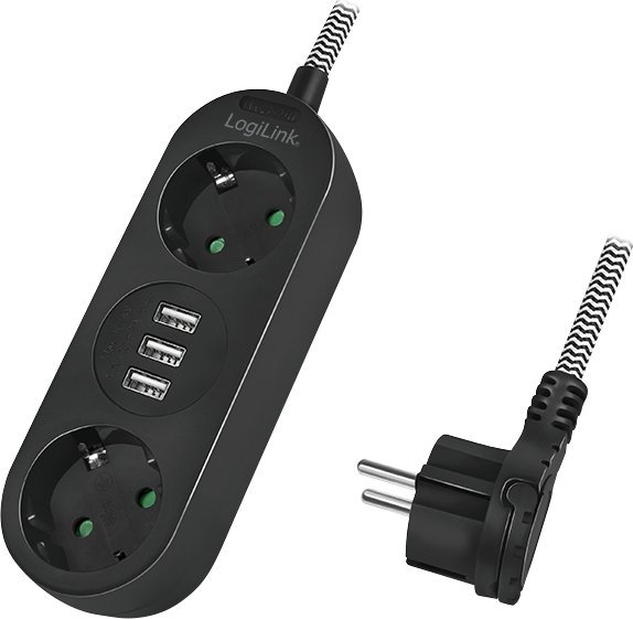Listwa zasilająca LogiLink LogiLink 2 gniazda 1.5m