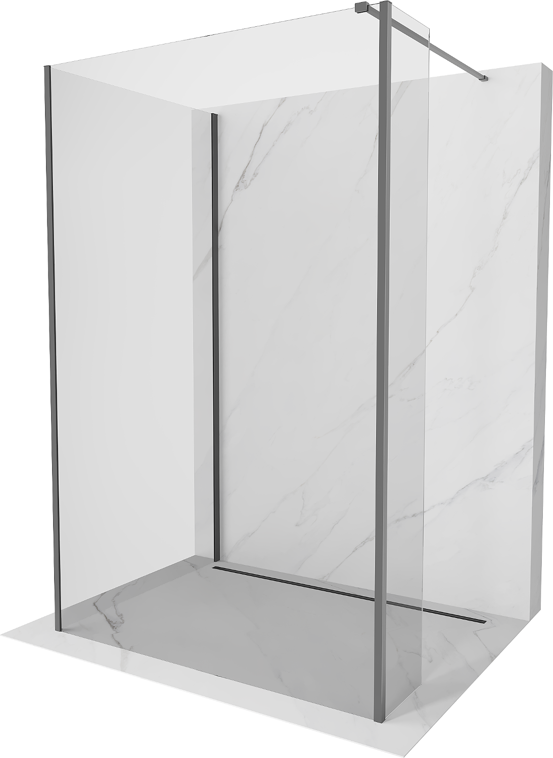 Mexen Kioto ścianka prysznicowa Walk-in 110 x 85 x 30 cm, transparent, gun metal - 800-110-085-221-95-00-030