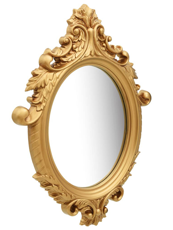 Owalne Złote Lustro W Stylu Glamour L6-B99