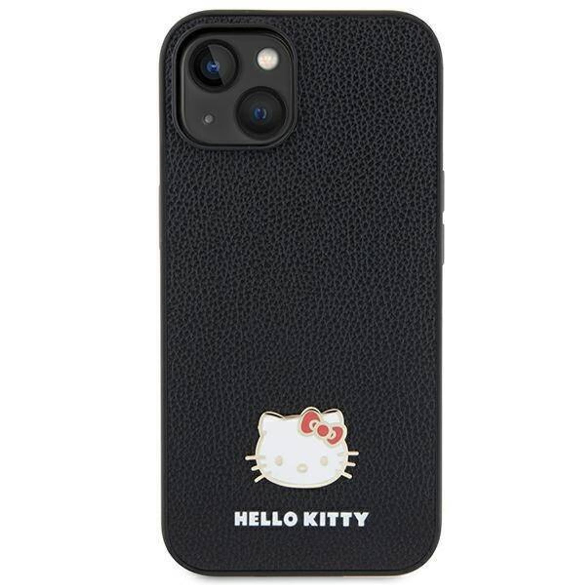 Hello Kitty Etui HardCase Metal Logo Kitty Head do Galaxy A55, czarne