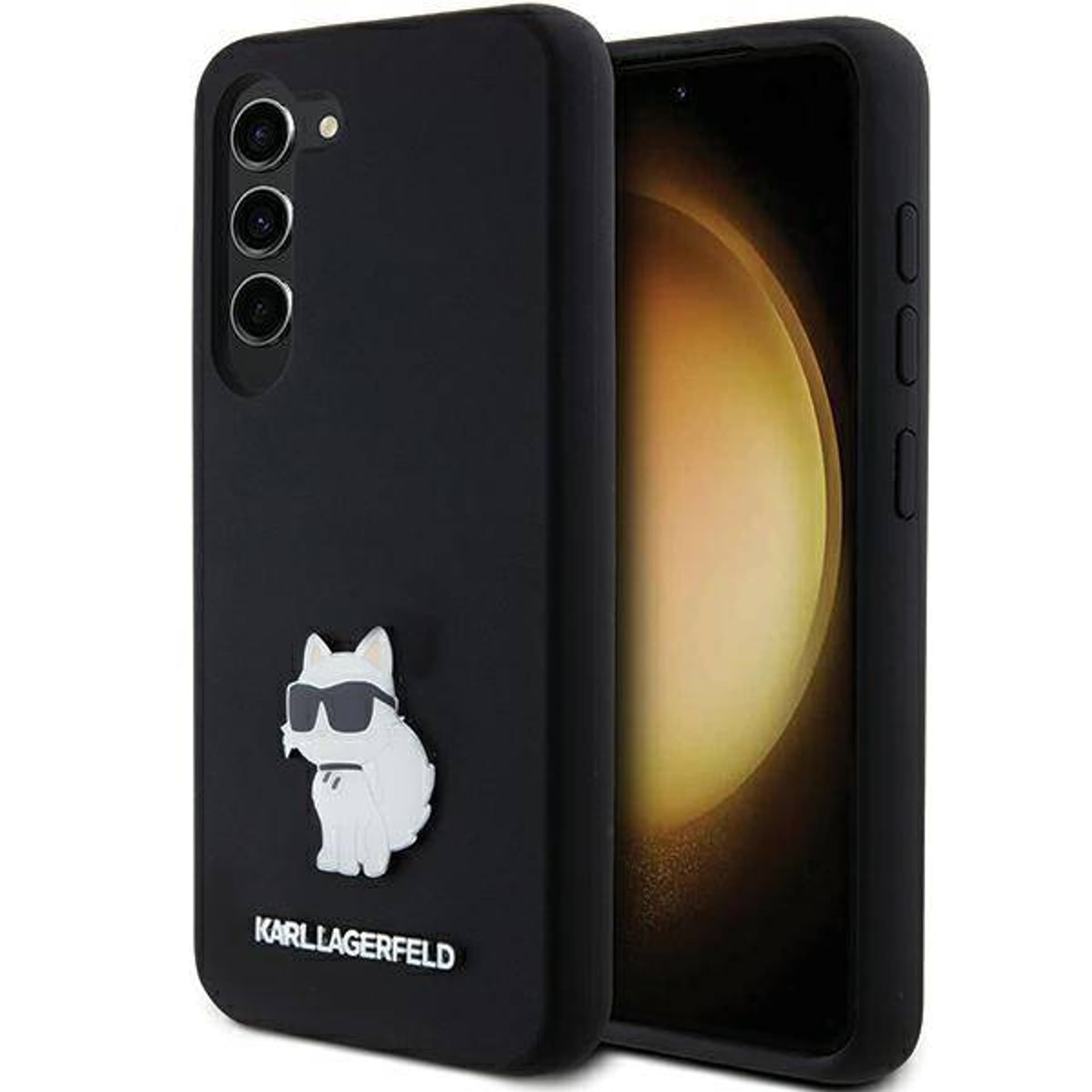 Oryginalne Etui SAMSUNG GALAXY S24 Karl Lagerfeld Silicone Choupette Metal Pin (KLHCS24SSMHCNPK) czarne