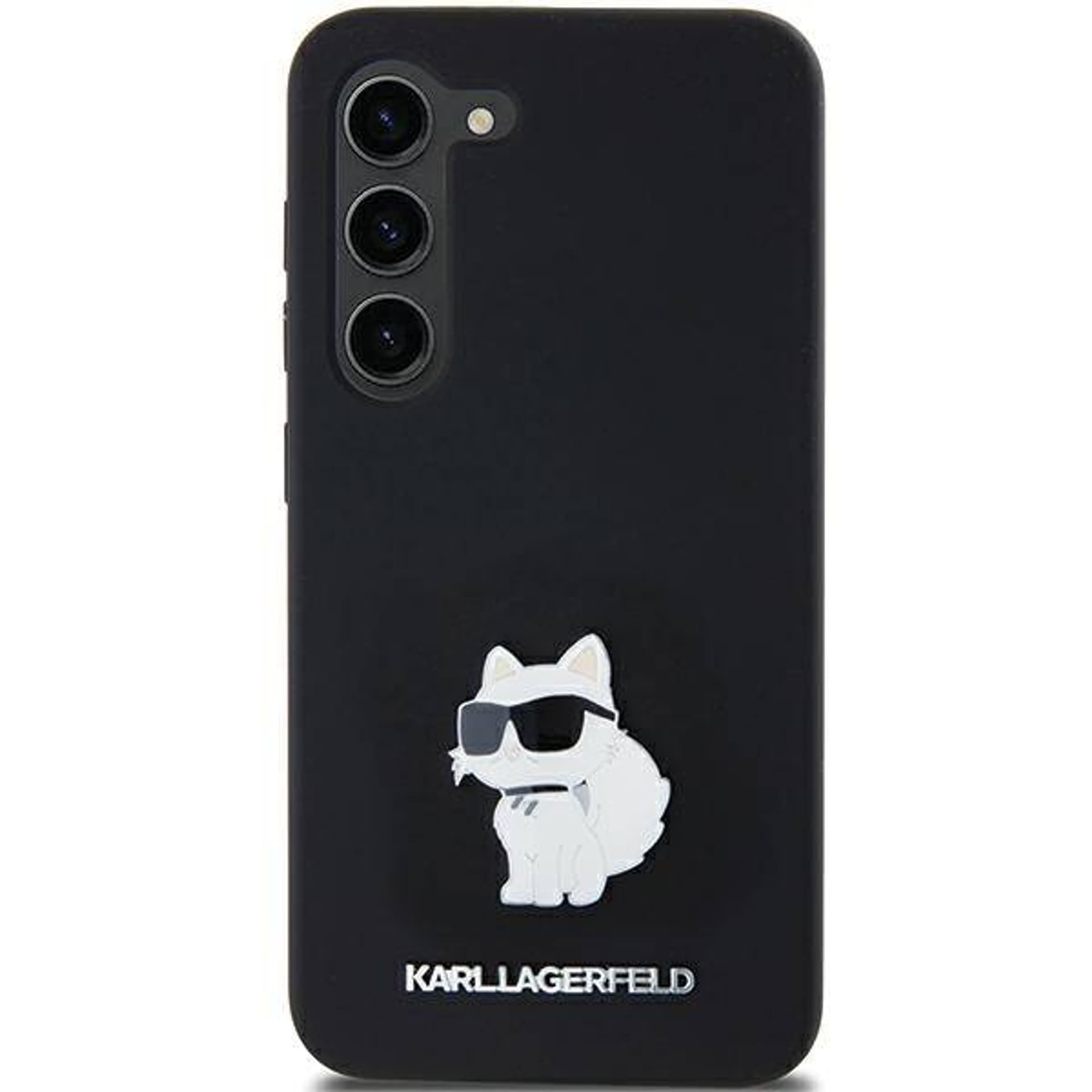 Karl Lagerfeld Etui Silicone Choupette Metal Pin do Galaxy A35, czarne