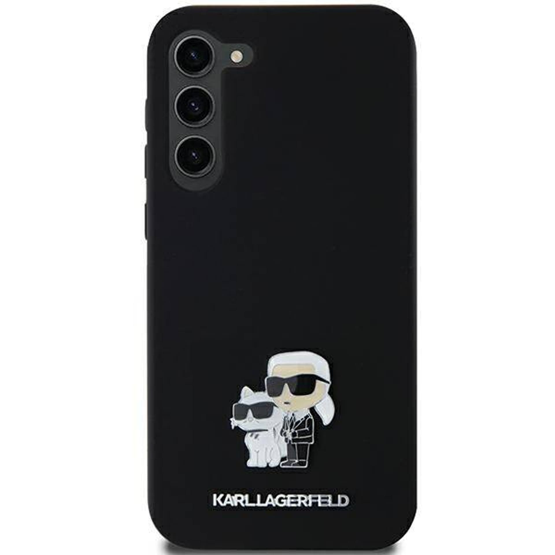 Karl Lagerfeld Etui Silicone Karl&Choupette Metal Pin do Galaxy A35, czarne