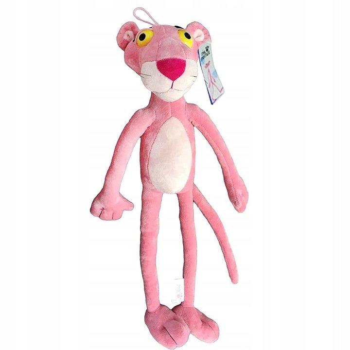 MASKOTKA RÓŻOWA PANTERA 33 CM MASKOTKA Z KRESKÓWKI ORYGINALNY PLUSZAK