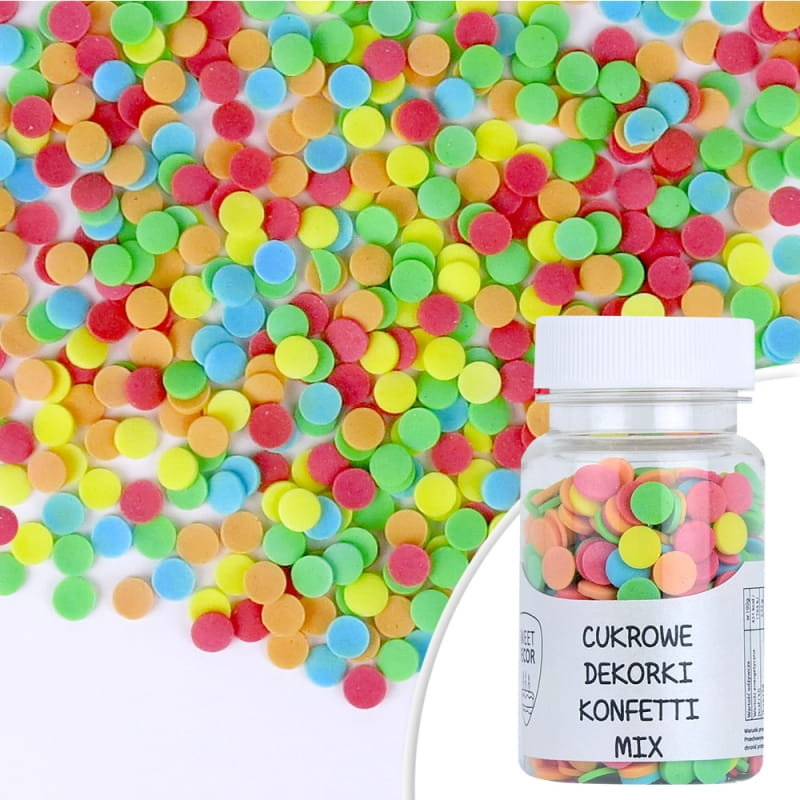 Posypka cukrowa KONFETTI KOLOROWE MIX Sweet Decor, 30 g