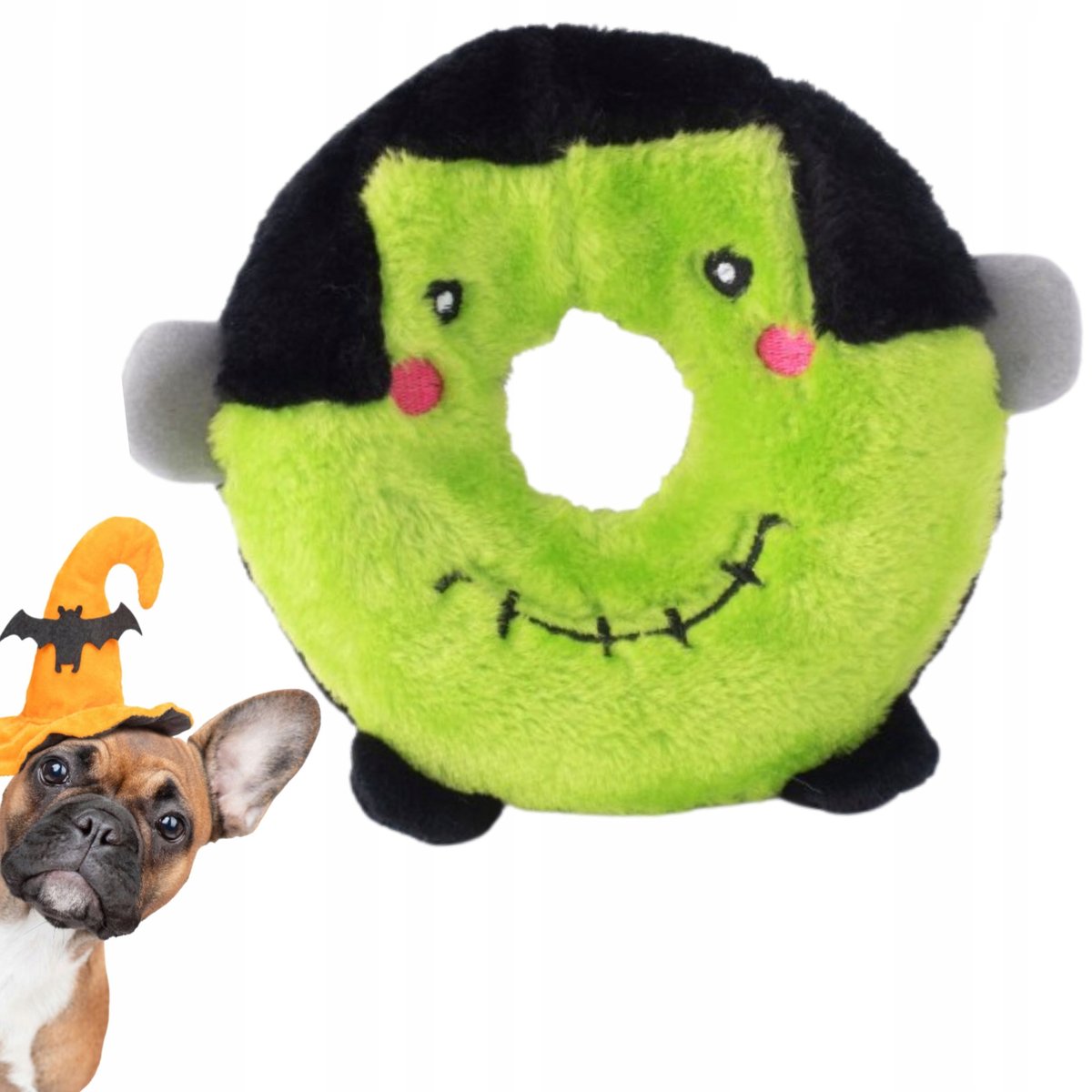 Zabawka dla psa DONUT FRANKENSTEIN piszczący pączek na HALLOWEEN DONUTZ