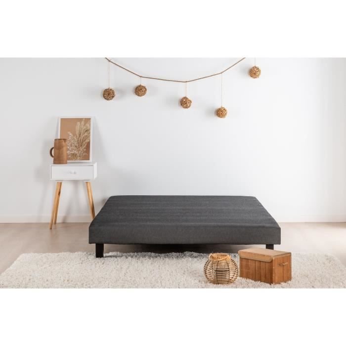 Tapicerowana podstawa z listew 160 x 200 - lite drewno w kolorze antracytowoszarym + nóżki - DEKO DREAM Rakenne