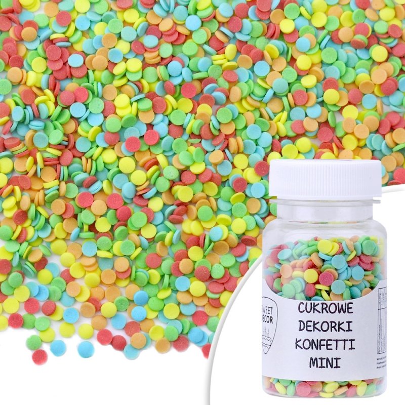 Posypka cukrowa KONFETTI KOLOROWE MINI Sweet Decor, 30 g