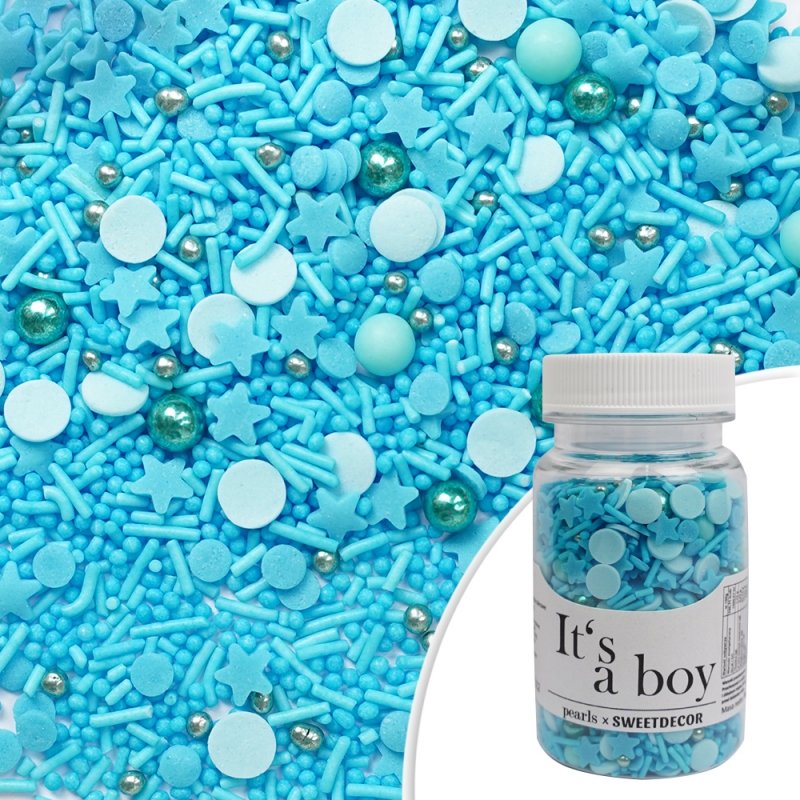Posypka cukrowa IT'S A BOY mix niebieska Sweet Decor, 70 g
