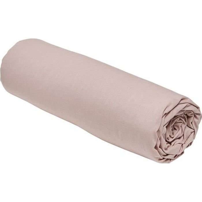 DZIŚ Prześcieradło Essential - 140 x 190 cm - 2 osoby - 100% bawełna gładka - Piaskowy róż