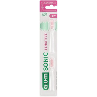 SUNSTAR EUROPE S.A. GUM Sonic Sensitive wymienne główki szczoteczki do zębów do wyjątkowo delikatnego i dogłębnego oczyszczania 2 sztuki 9103692