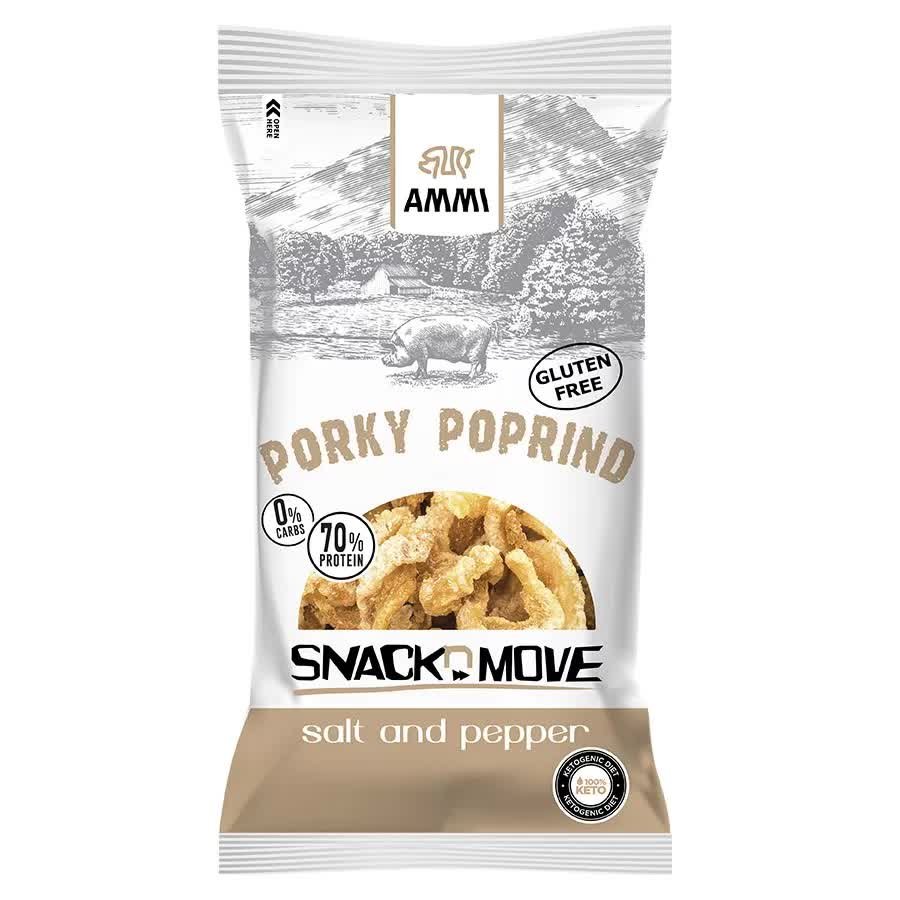 Prażynki Wieprzowe Keto - Sól i Pieprz Ammi, 40g