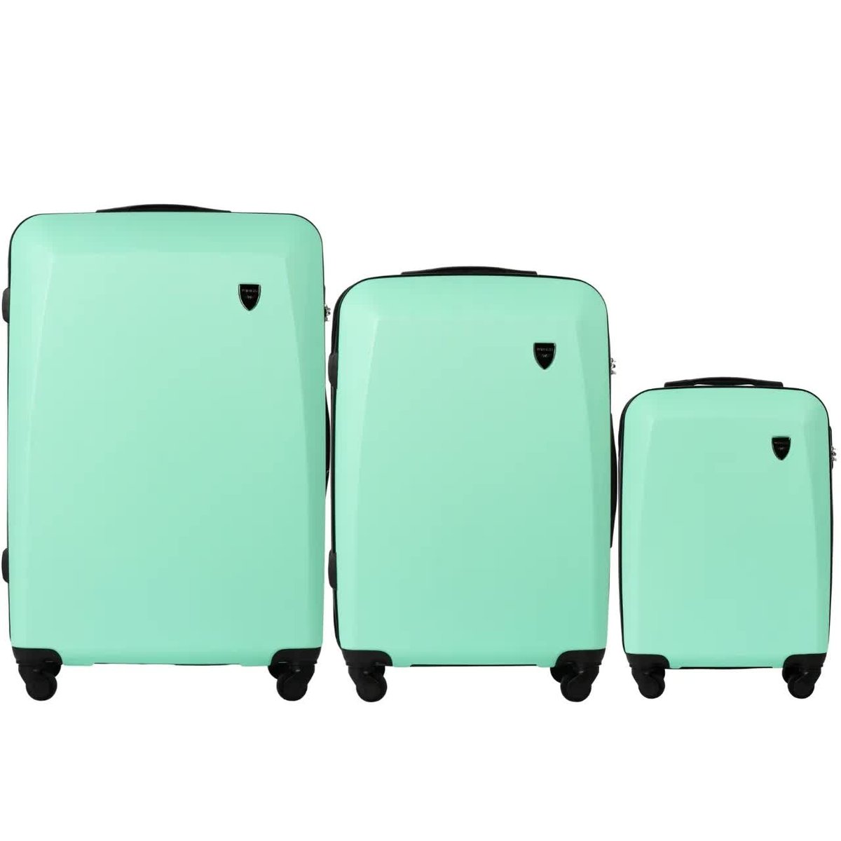 0125, Zestaw 3 walizek (L,M,S) Wings, Light Green
