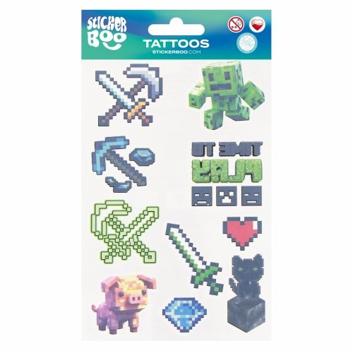 Tatuaż Pixel 10x18 cm STICKER BOO 540810