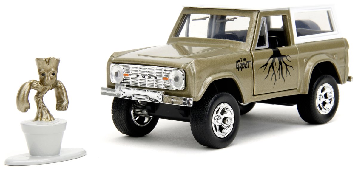 Auto metalowe Ford Bronco 1973 z figurką Groot Marvel 1:32 253223018 Jada