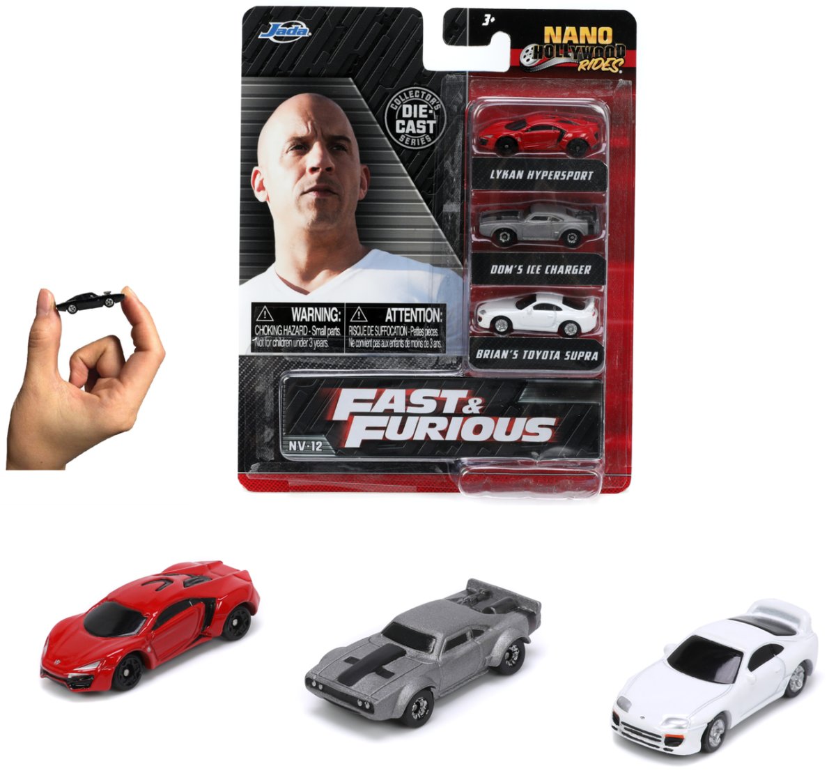 Zestaw auta metalowe 3-Pack Nano Cars Wave 4 Szybcy i Wściekli 253201004 Jada