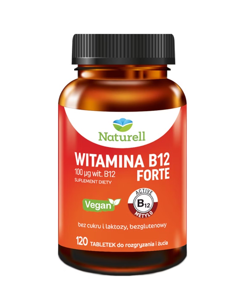 Naturell, Witamina B12 forte, Suplement diety, 120 tabletek