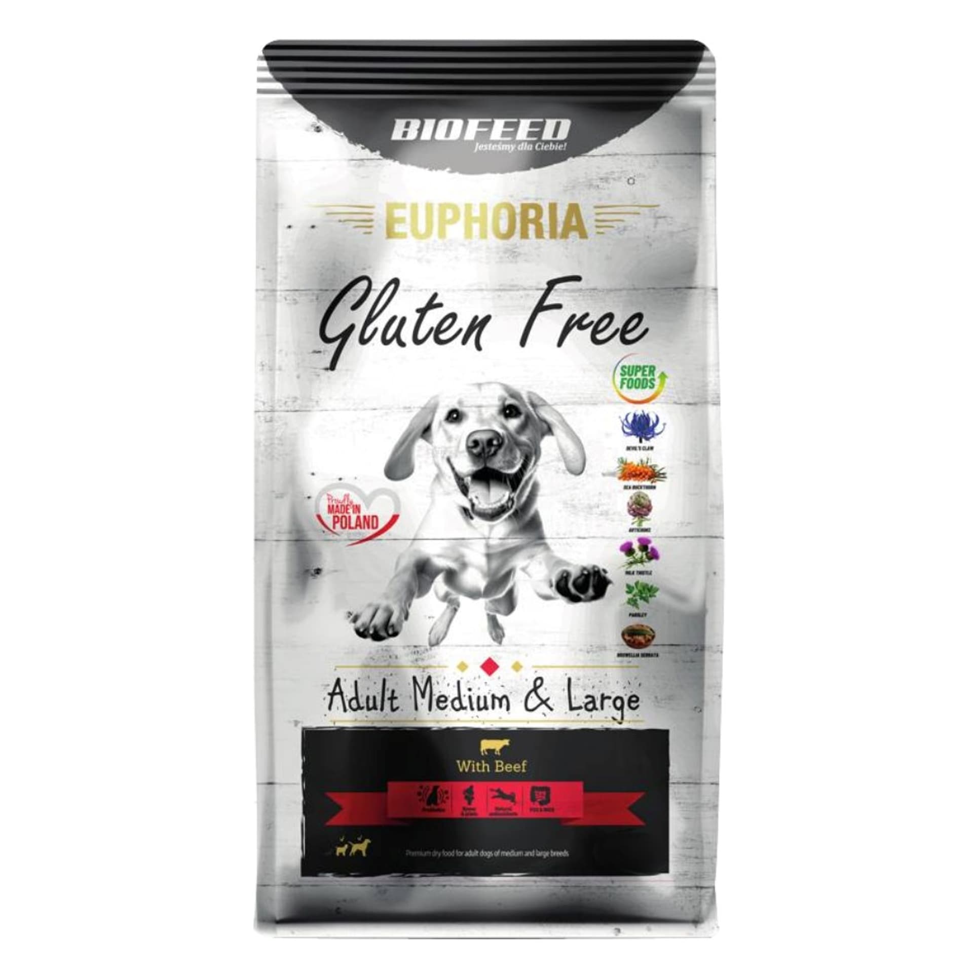 BIOFEED Euphoria G-F MID&MAXI wołowina 12kg adult