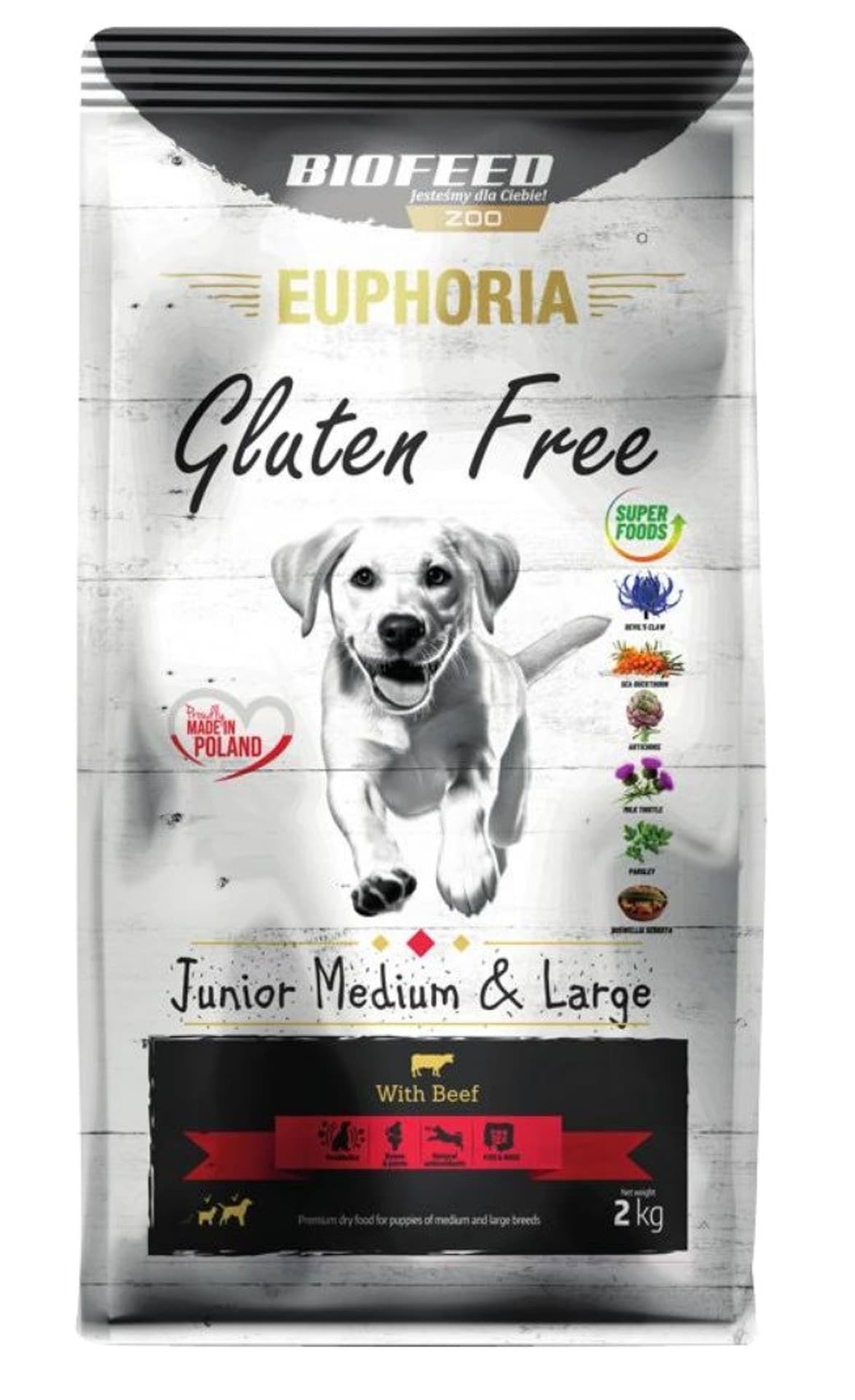 BIOFEED Euphoria G-F MID&MAXI wołowina 2kg junior