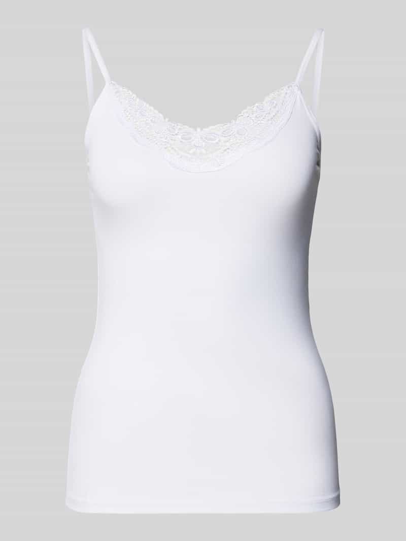 Top na ramiączkach z obszyciem z koronki model ‘INGE’