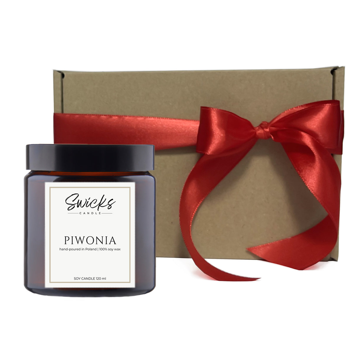 Świeca sojowa PIWONIA 120 ml w pudełku prezentowym dla mamy