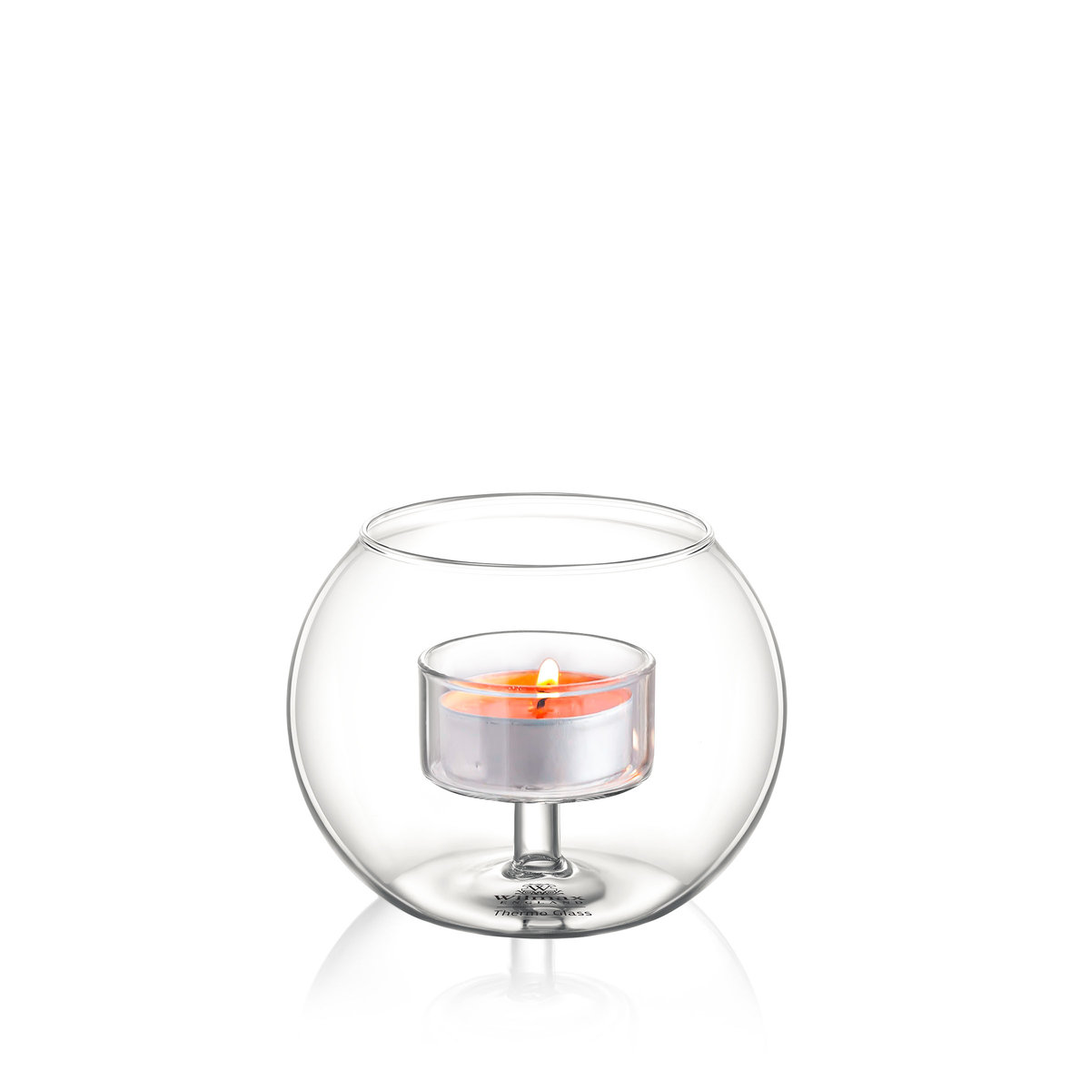 Świecznik szklany na 1 świecę tealight Wilmax 10 cm