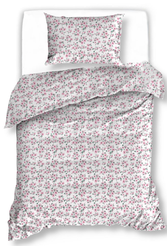 Pościel Satynowa 140X200 Kwiaty 2435