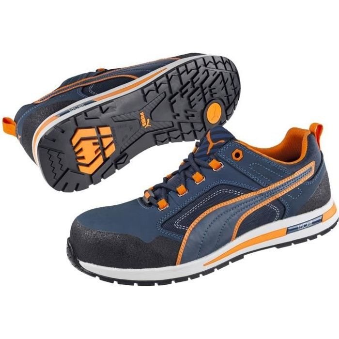 Buty sportowe niskie CROSSTWIST LOW S3 HRO SRC niebiesko/pomarańczowe P47 - PUMA - 643100-T.47