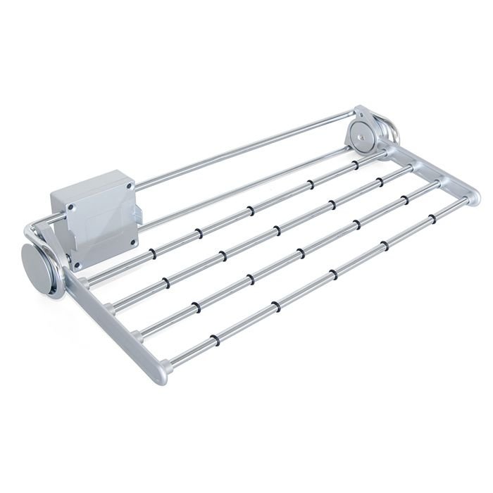 Emuca Samowypinany boczny wieszak na spodnie, malowany na aluminium, stali i plastiku.