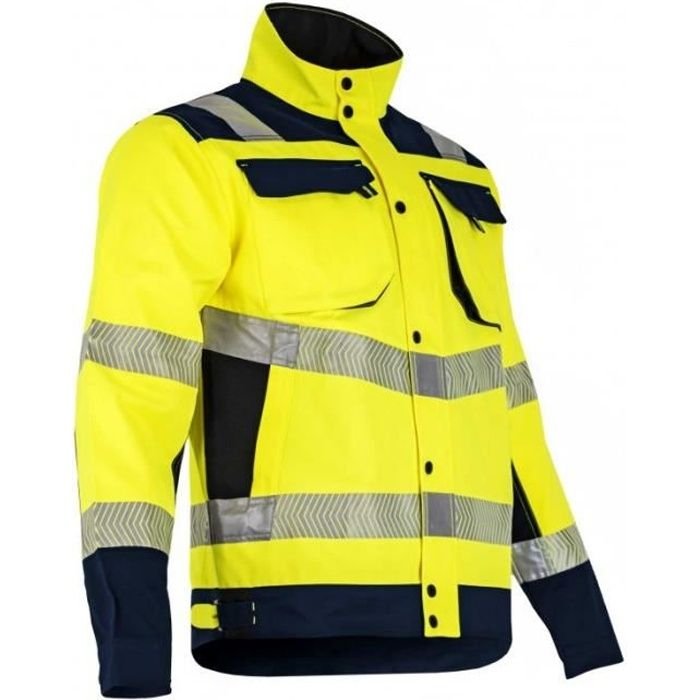 Odblaskowa kurtka odblaskowa LMA T4 L Fluorescencyjny żółty/Granatowy - 2219 T4/L