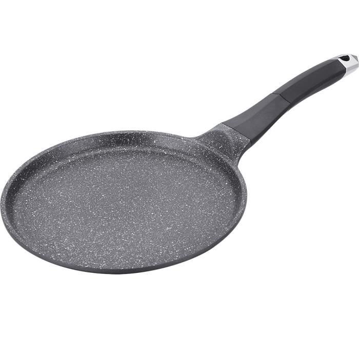 Patelnia do naleśników Powłoka marmurkowa 26 cm Czarna