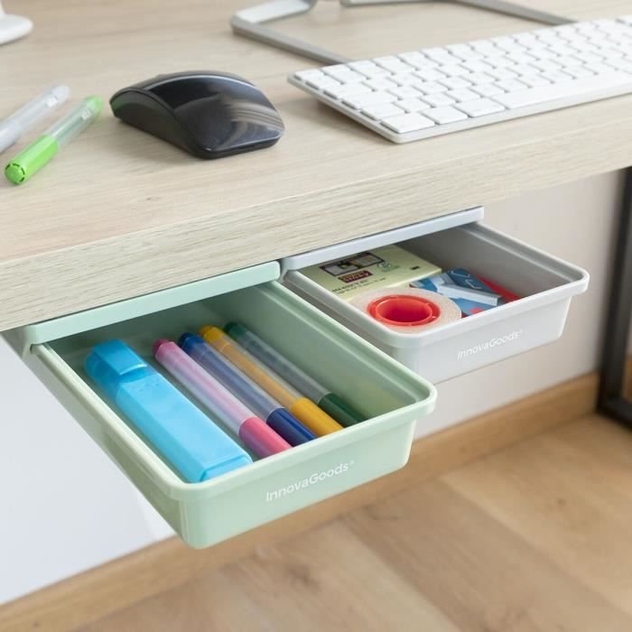 Zestaw samoprzylepnych szuflad pomocniczych do pakietu Office Underalk InnovaGoods, 2 sztuki