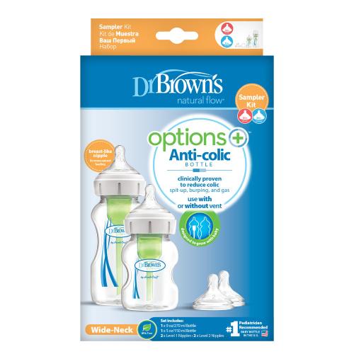Dr Brown's Options+ Anti-colic Zestaw startowy Szeroka szyjka 1+1