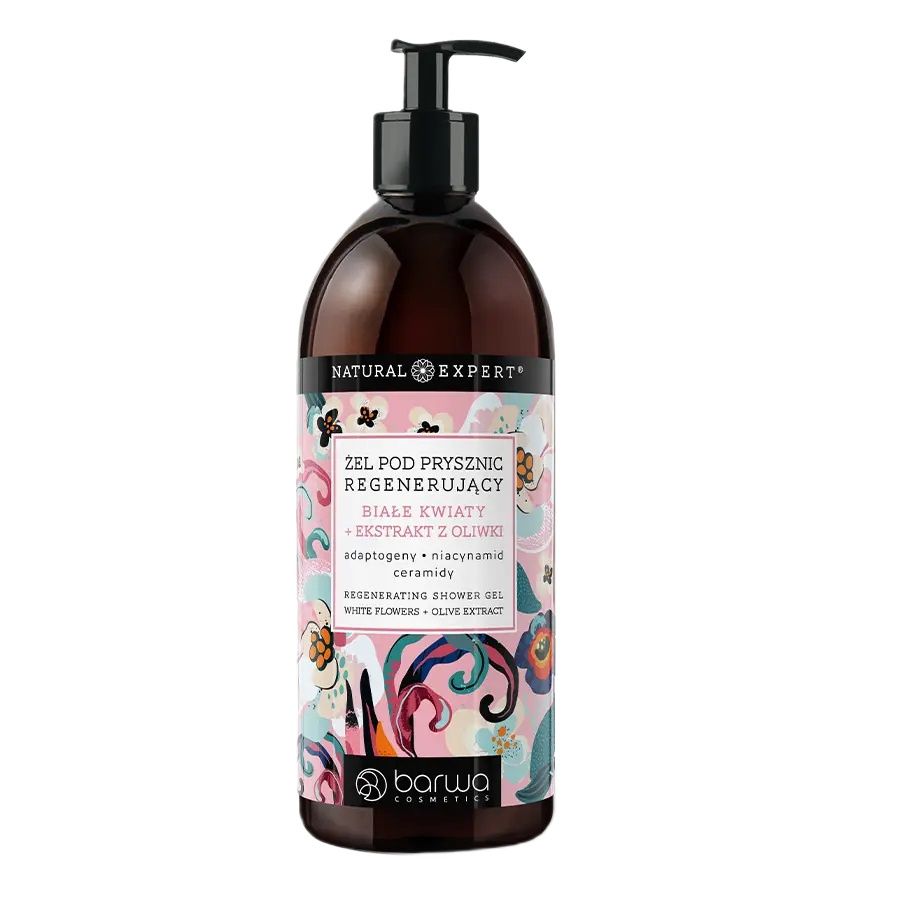 Natural Expert regenerujący żel pod prysznic Białe kwiaty + ekstrakt z oliwki 480ml
