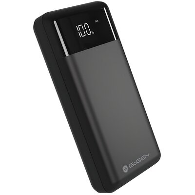 Powerbank GoGEN 30000mAh, USB-C PD 20W, LCD (PB300001B) Czarna
