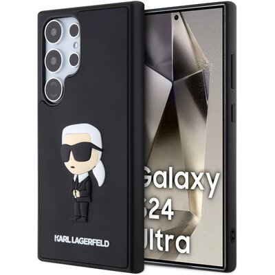 Karl Lagerfeld KLHCS24L3DRKINK S24 Ultra S928 czarny/black hardcase 3D Rubber Ikonik