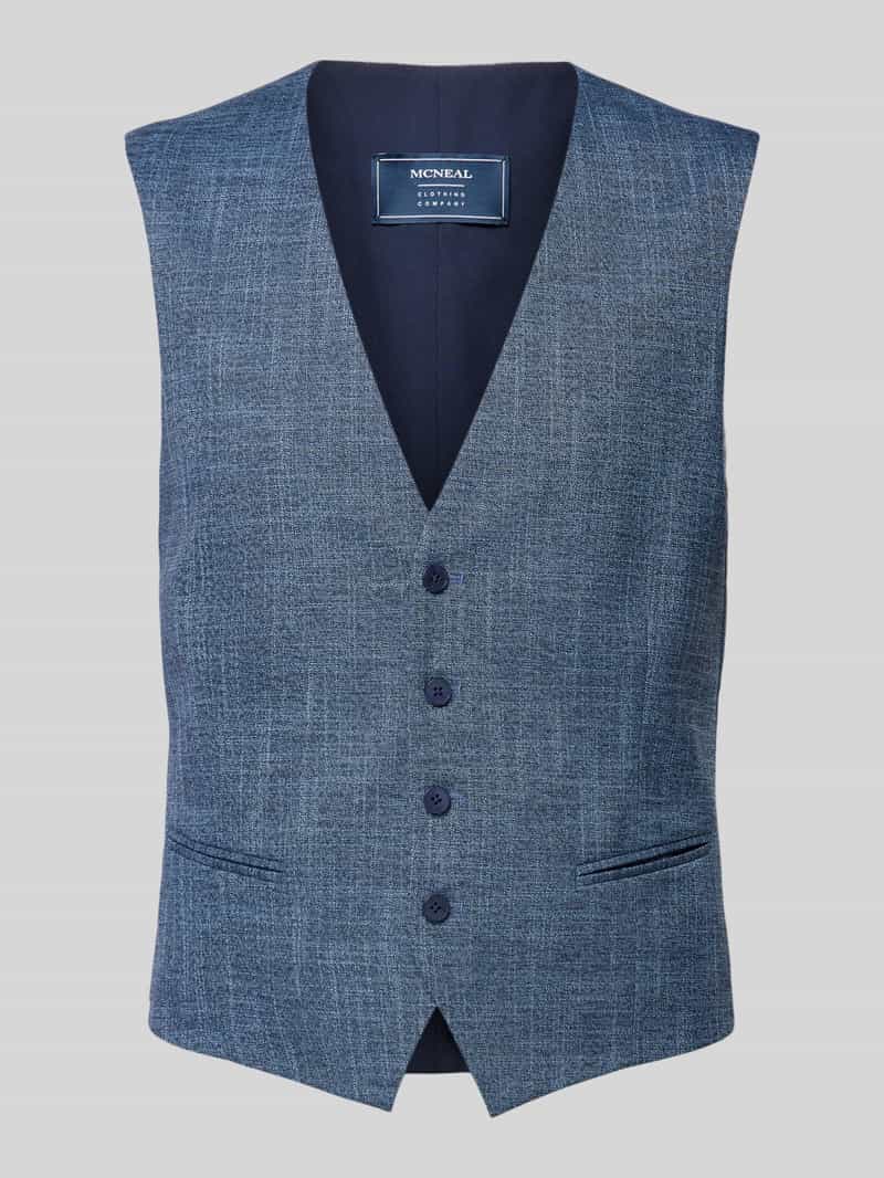 Kamizelka garniturowa o kroju slim fit z lamowanymi kieszeniami model ‘Emil’
