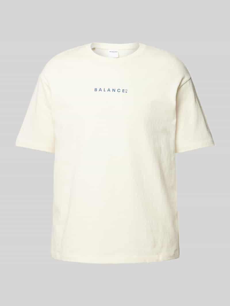 T-shirt z nadrukiem z napisem model ‘LOOSE-BALANCE’