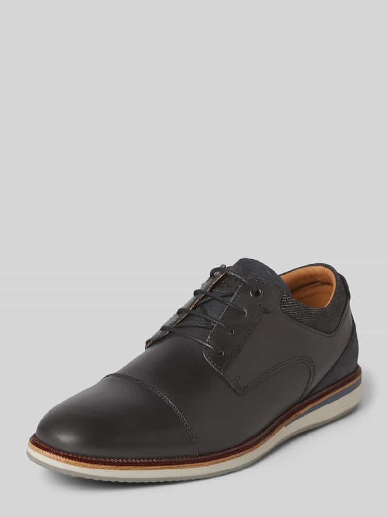 Buty derby z mieszanki skóry i tkaniny model ‘JAY’