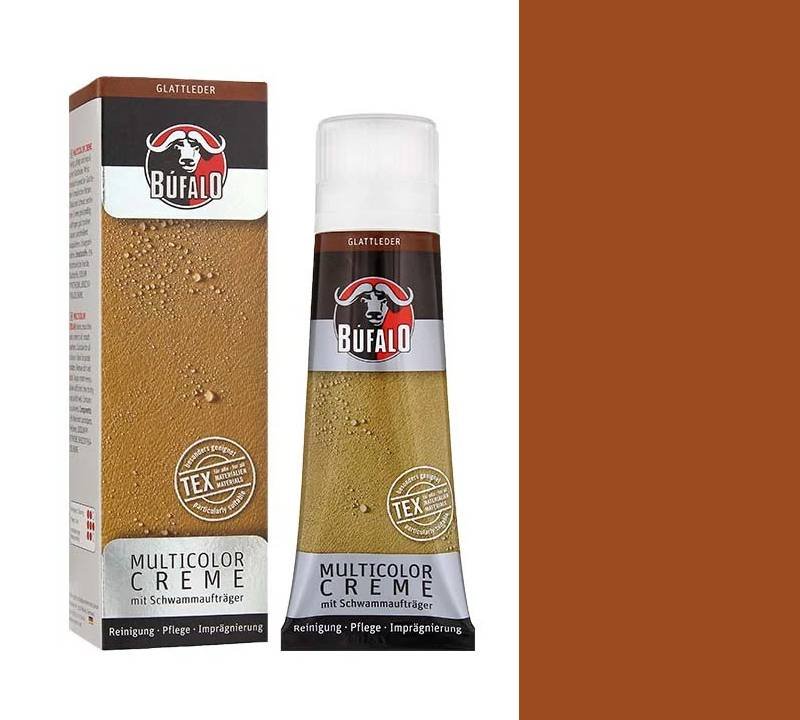 Bufalo krem w tubie z aplikatorem leather care 75 ml jasny brąz