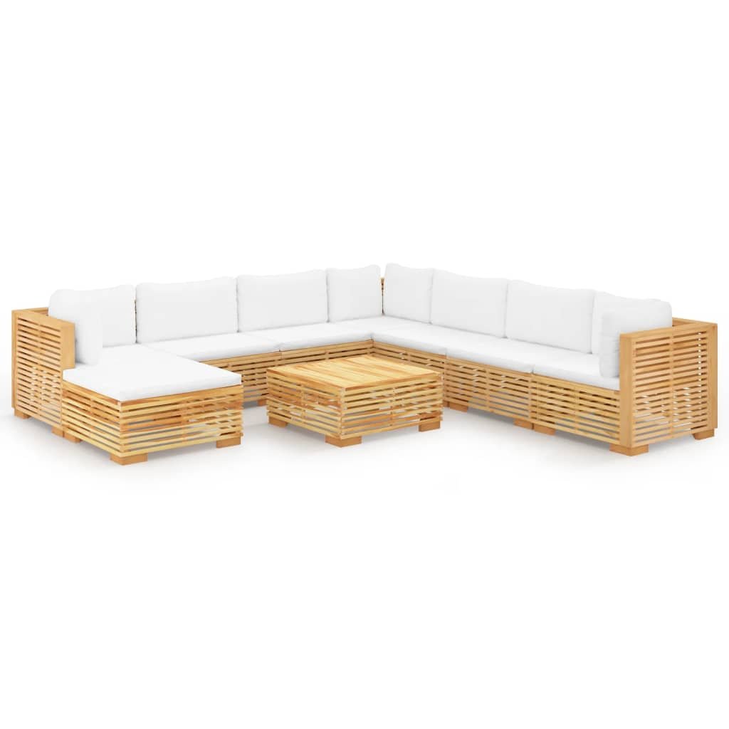 Sofa ogrodowa z litego drewna tekowego, kremowe po