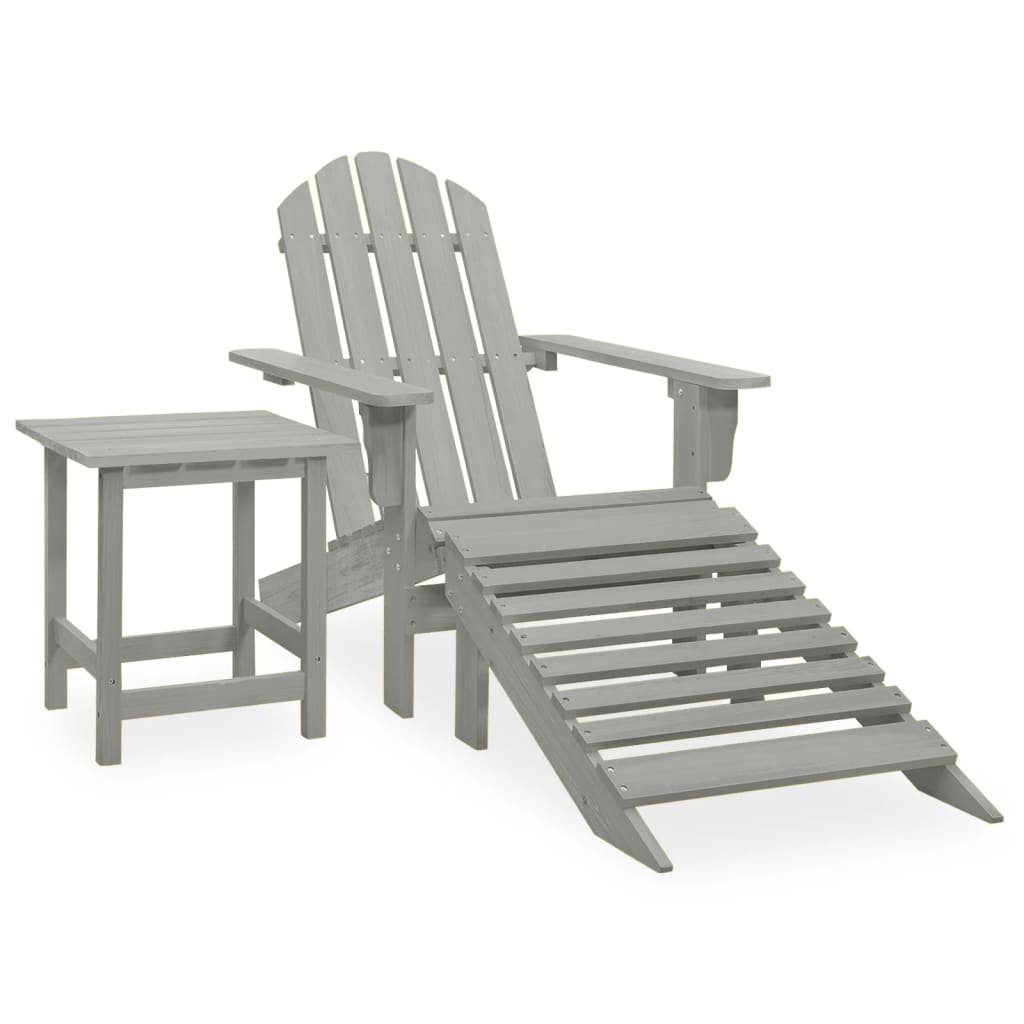 Krzesło ogrodowe Adirondack z podnóżkiem i stoliki